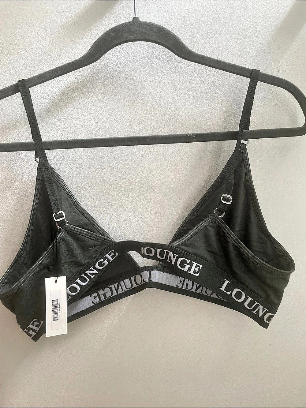 Lounge Underwear Bamboo Triangle Bra Black Bralette